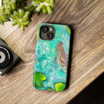 Watercolor Phone Case, Nature Lover Gift, Tough Phone Cover, Phone Accessory, Unique Design for Spring/Summer, Lily Pad, Fish Pond