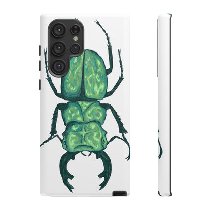 Green Beetle Phone Case - Tough Cases, Insect Lover Gift, Nature Lover Accessory, Unique Phone Cover, Eco-Friendly Design