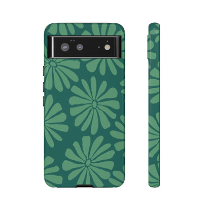 Stylish iPhone Case, Floral Phone Cover, Tough Phone Cases, Green Daisy Design, Unique Gift for Her, Spring Accessories