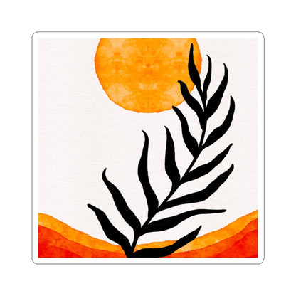 Sunset Leaf Kiss-Cut Stickers for Aesthetic Decor, Laptop Stickers, Journal Accessories, Floral Art, Gifts for Nature Lovers