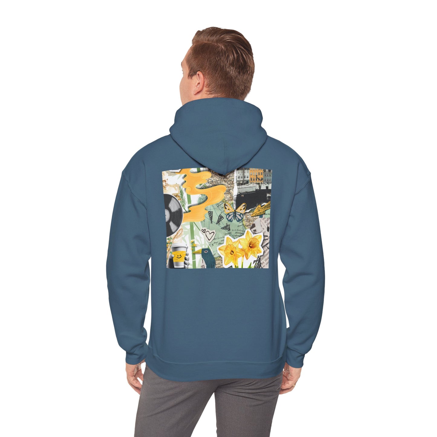 Lotus Flower Unisex Hoodie: Cozy Sweatshirt, Gift for Yoga Lovers, Meditation Apparel, Casual Streetwear, Nature-Inspired Wear, Artsy Collage, Cool Crewnecks