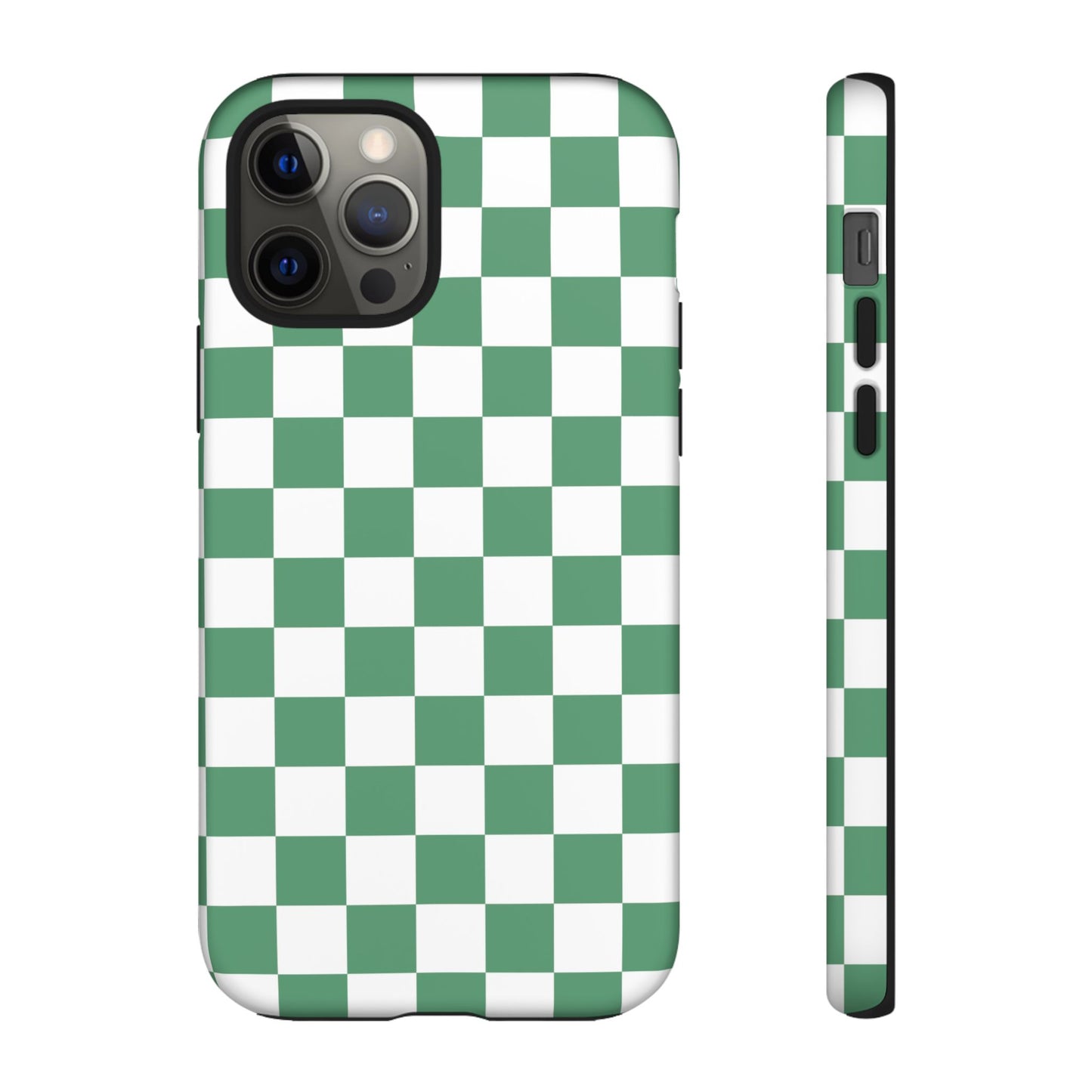 Stylish Phone Case - Green Checker Print, Trendy Phone Cover, Unique Gift, Modern Accessories, Eco-Friendly Case