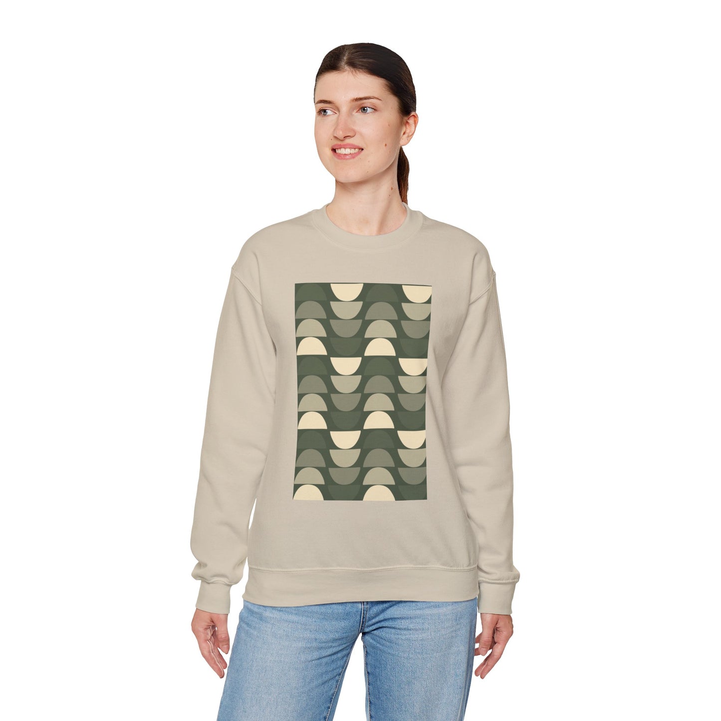 Stylish Geometric Crewneck Sweatshirt for Relaxed Vibes, Cozy Layer, Unisex Fashion Piece, Perfect Gift for Art Lovers, Casual Wear