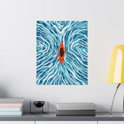 Vibrant Kayaking Poster Print, Adventure Wall Art, Calm Waters Decor, Gift for Outdoor Lovers, Home Office Accent