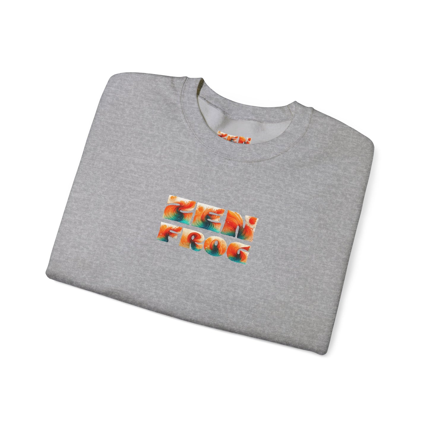 Zen Frog Crewneck Sweatshirt | Cozy Unisex Pullover for Relaxation, Ideal Gift for Nature Lovers, Perfect for Lounging and Casual Outings, Moon, Gift for Him, Gift for Her