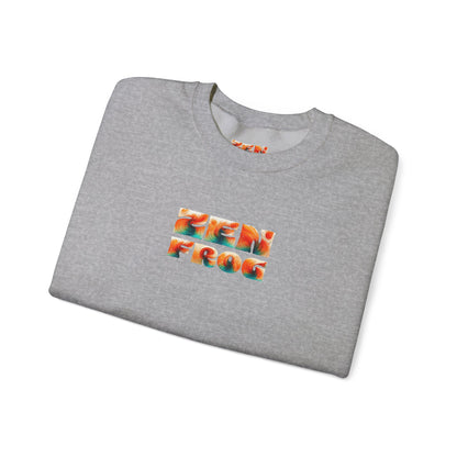 Zen Frog Crewneck Sweatshirt | Cozy Unisex Pullover for Relaxation, Ideal Gift for Nature Lovers, Perfect for Lounging and Casual Outings, Moon, Gift for Him, Gift for Her