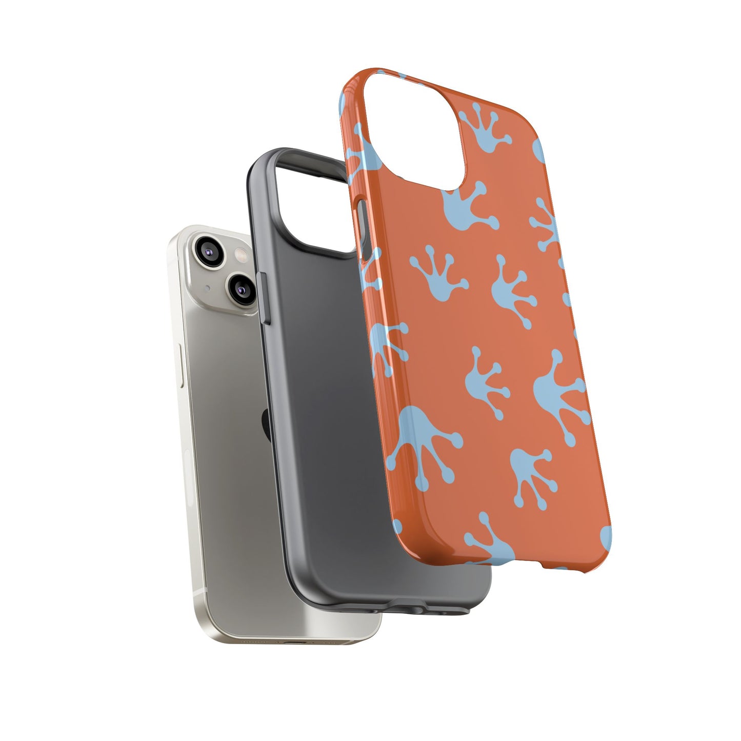 Frog Print Phone Case - Tough Cases, Orange Frog Design, Unique Gift, Fun Accessories, Vibrant Phone Cases, Cool Cases