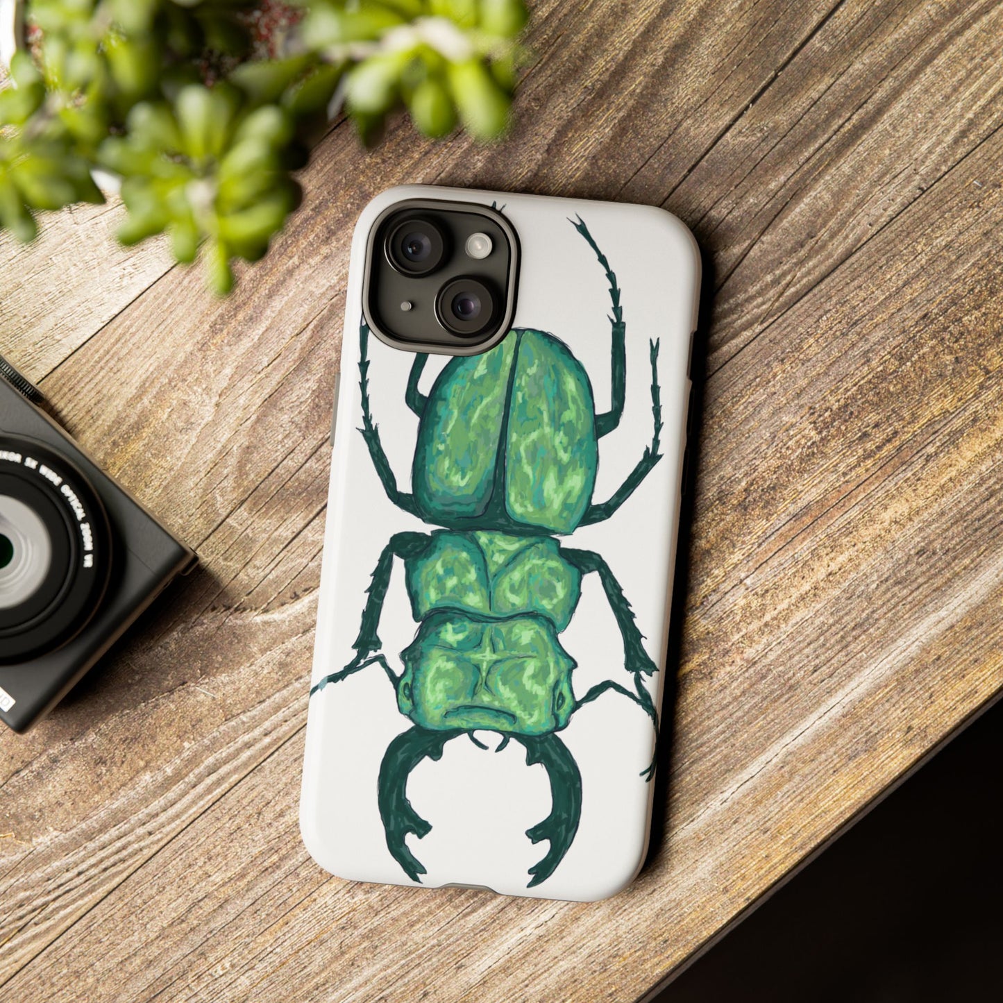 Green Beetle Phone Case - Tough Cases, Insect Lover Gift, Nature Lover Accessory, Unique Phone Cover, Eco-Friendly Design