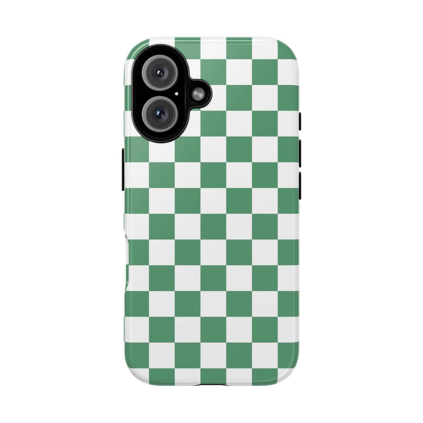 Stylish Phone Case - Green Checker Print, Trendy Phone Cover, Unique Gift, Modern Accessories, Eco-Friendly Case