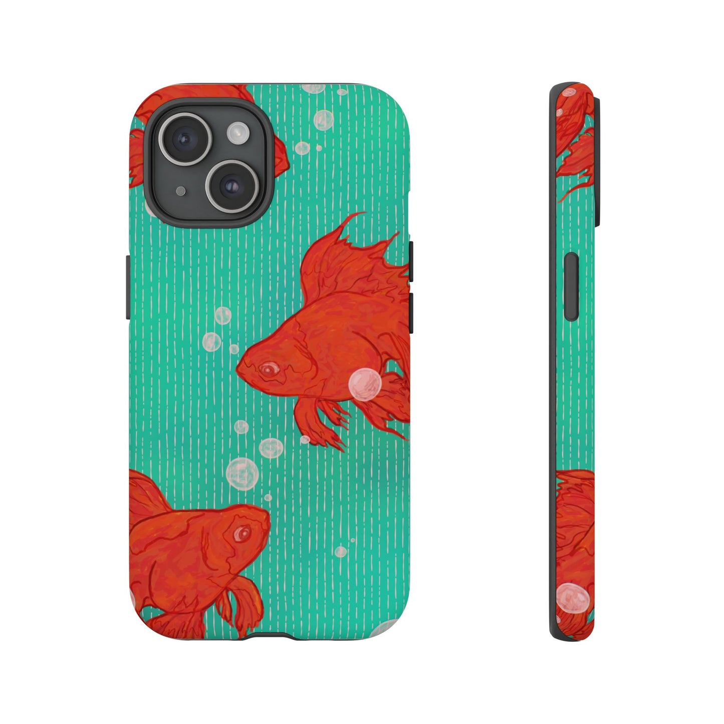 Vibrant Goldfish Phone Case, Colorful iPhone Cover, Ocean Vibe Accessory, Unique Gift for Fish Lovers, Cute Phone Cases