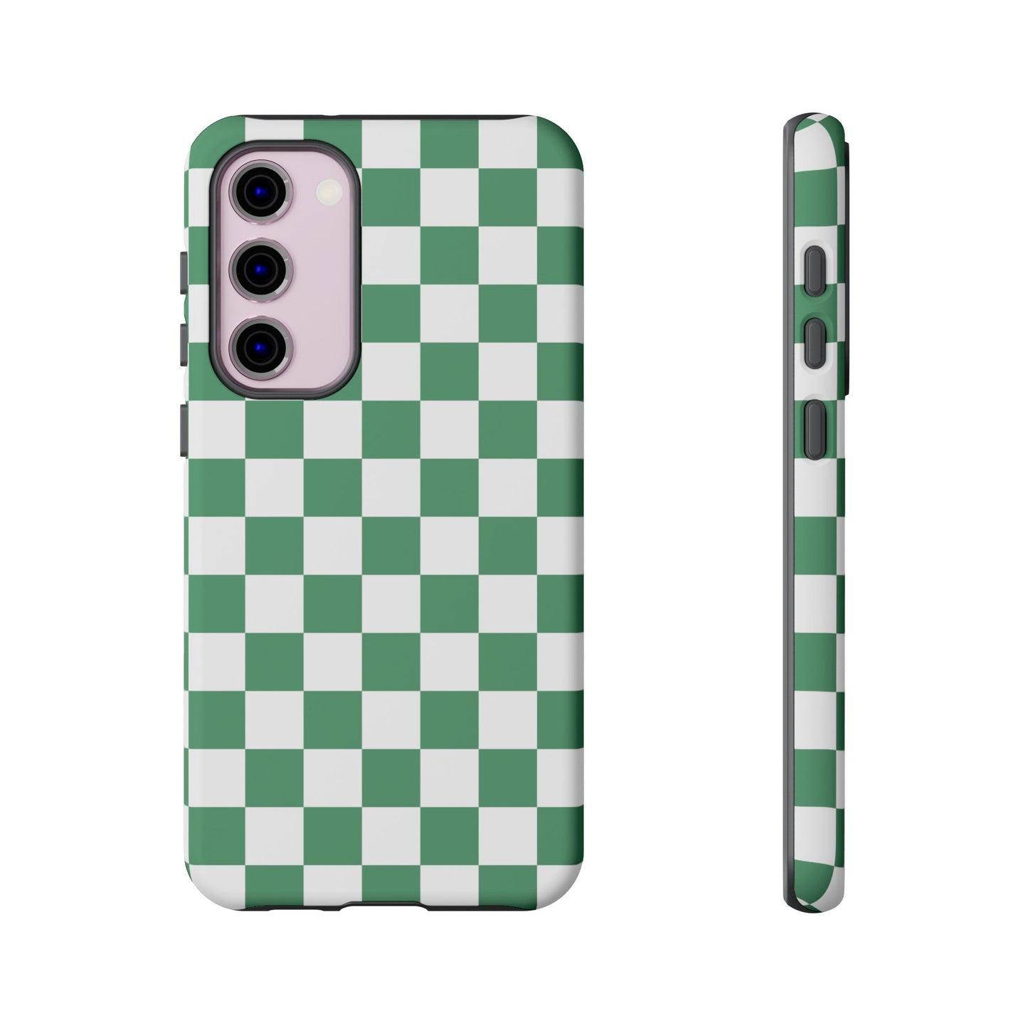 Stylish Phone Case - Green Checker Print, Trendy Phone Cover, Unique Gift, Modern Accessories, Eco-Friendly Case