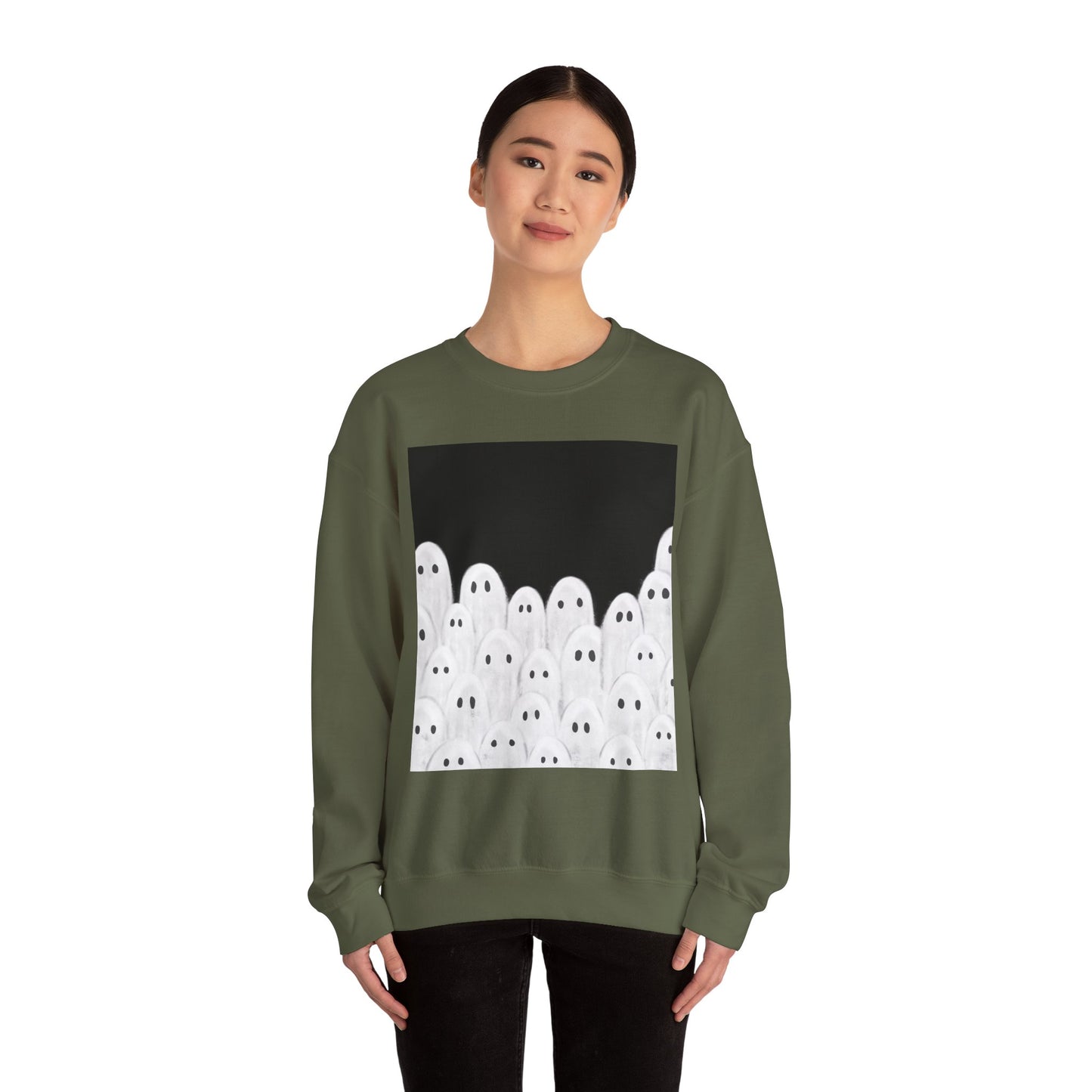 Painted Ghosts Crewneck | Cozy Sweatshirt, Perfect for Halloween, Fall, and Spooky Season