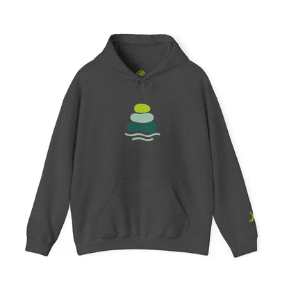 Serene Stacked Stones Hoodie, Unisex Sweatshirt for Mindfulness, Cozy Layer for Relaxation, Gift for Yoga Lovers, Perfect for Meditation