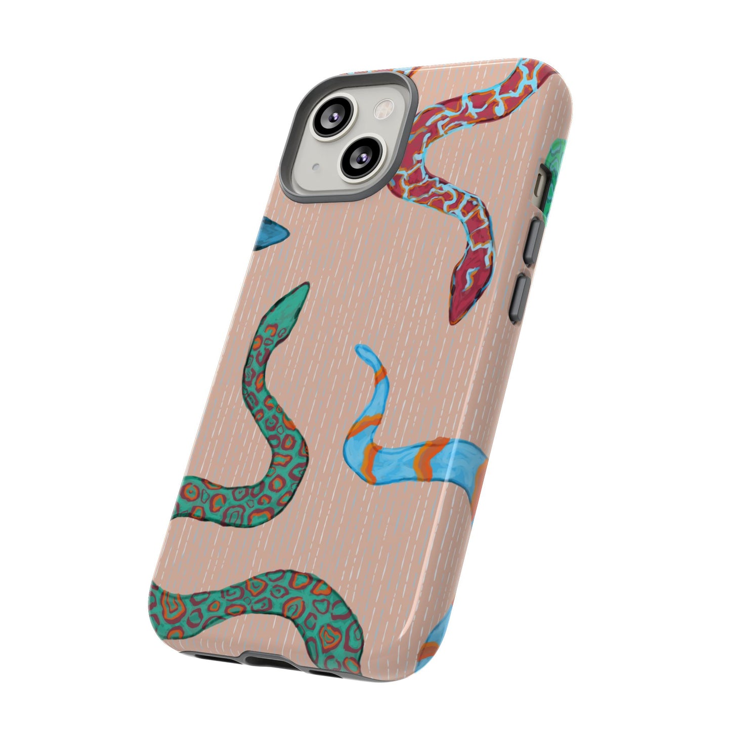 Colorful Snake Phone Case, Tough Phone Case, Unique Phone Cover, Animal Print Case, Gifts for Her, Trendy Accessories