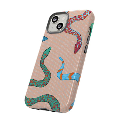 Colorful Snake Phone Case, Tough Phone Case, Unique Phone Cover, Animal Print Case, Gifts for Her, Trendy Accessories