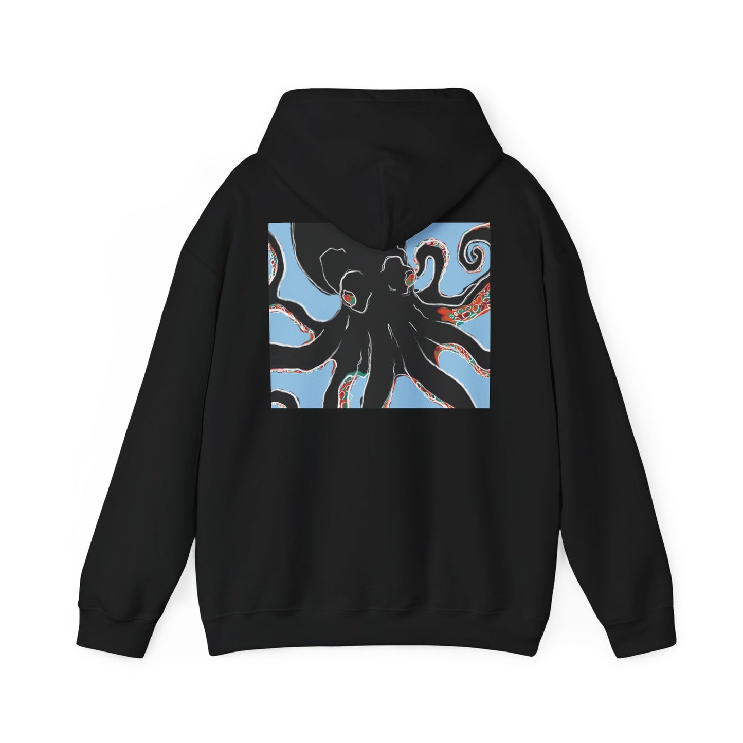 Zen Frog Octopus Unisex Heavy Blend Hooded Sweatshirt, Cozy Graphic Hoodie, Gift for Ocean Lovers, Unique Casual Wear, Relaxed Style