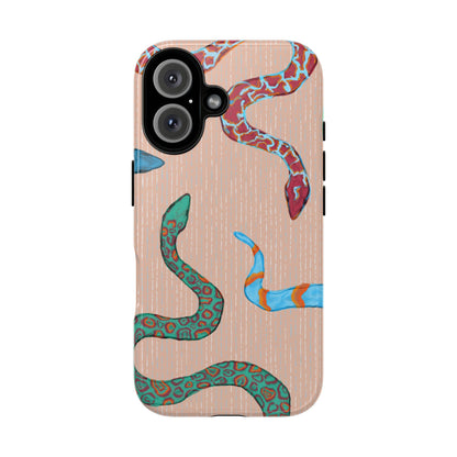 Colorful Snake Phone Case, Tough Phone Case, Unique Phone Cover, Animal Print Case, Gifts for Her, Trendy Accessories