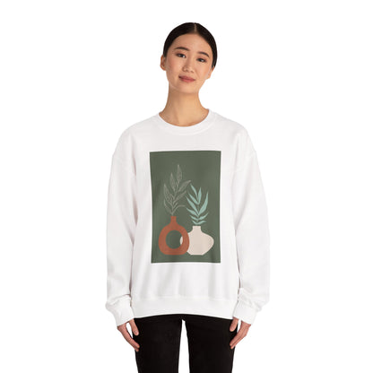 Botanical Minimalist Crewneck Sweatshirt, Cozy Unisex Pullover, Nature-Inspired Gift, Fall Fashion, Comfortable Layering Piece