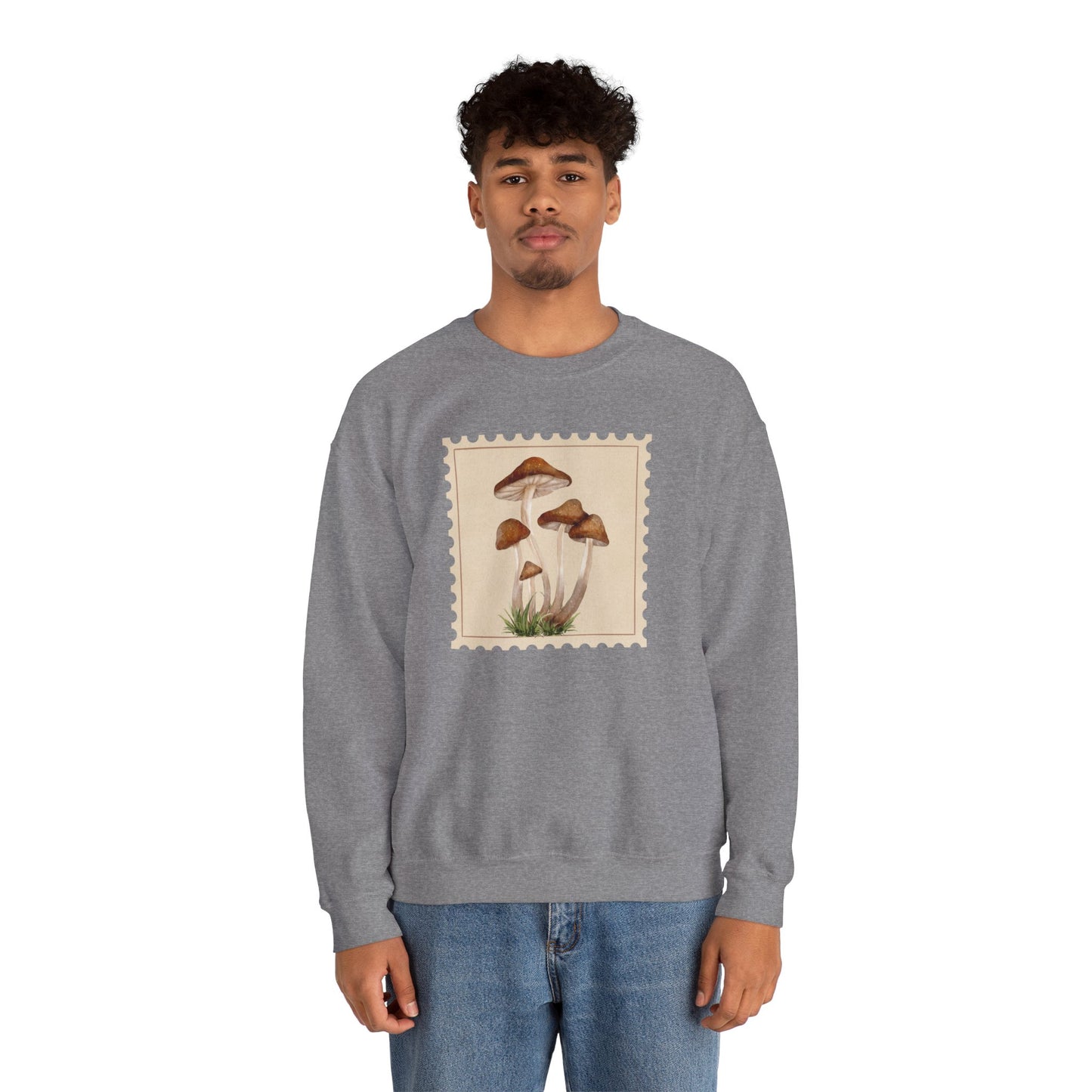 Mushroom Vibes Unisex Crewneck Sweatshirt - Cozy Fashion, Nature Lover Gift, Fall Outfit, Eco-Friendly Style, Perfect for Autumn, Artsy Sweatshirts, Premium, Nature-inspired Crewnecks