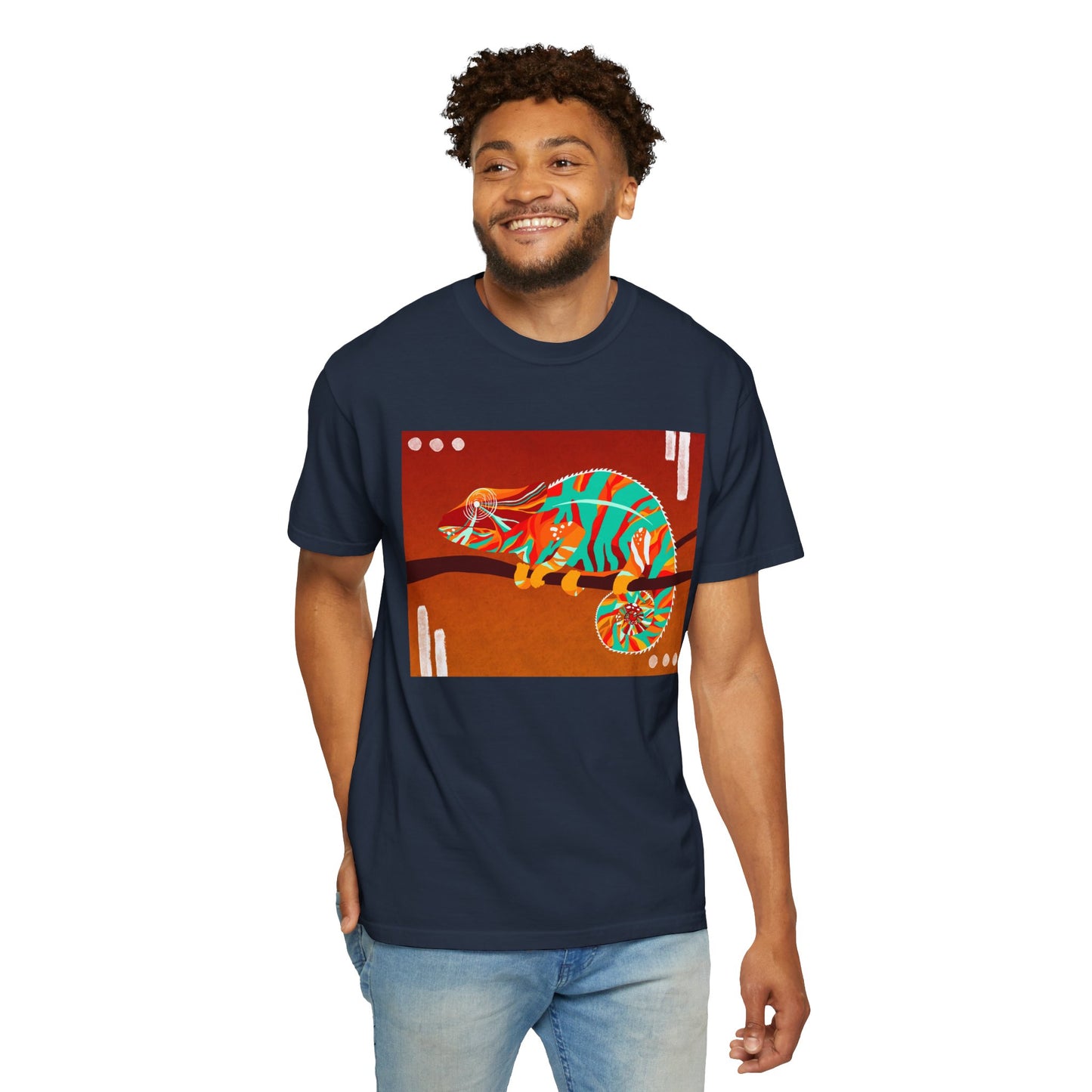 Vibrant Chameleon T-Shirt | Eco-friendly Fashion Tee, Unisex Graphic Tee, Animal Lover Shirt, Gift for Nature Enthusiasts