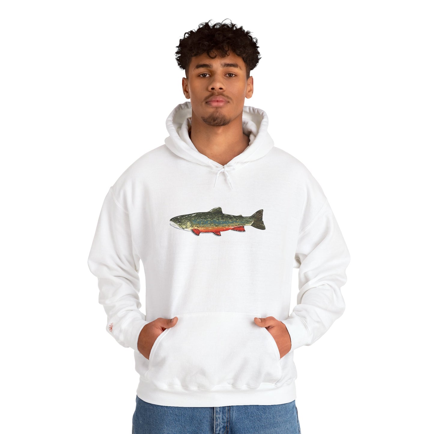 Trout Design Heavy Blend Hoodie, Fishing Gift, Outdoor Apparel, Comfortable Sweatshirt, Unisex Hoodie, Casual Fishing Wear