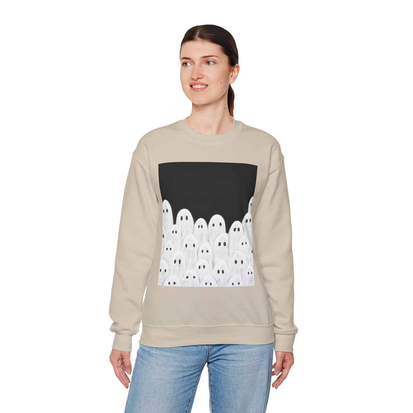 Painted Ghosts Crewneck | Cozy Sweatshirt, Perfect for Halloween, Fall, and Spooky Season