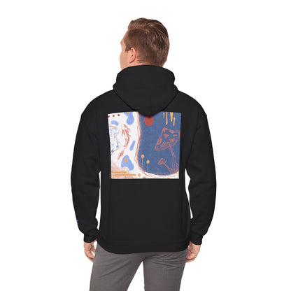 Artistic Unisex Hooded Sweatshirt - Cozy Streetwear for Comfort, Gift for Art Lovers, Perfect for Fall, Casual Style