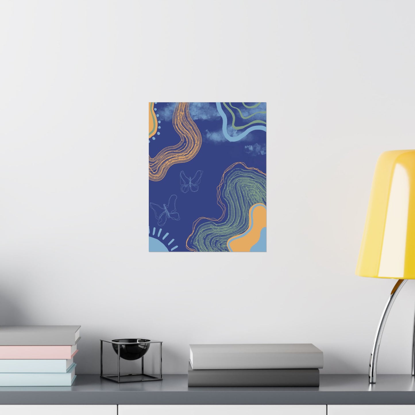 Artistic Butterfly Wall Poster, Abstract Home Decor, Bohemian Wall Art, Unique Gift, Colorful Room Accent, Modern Aesthetic Print