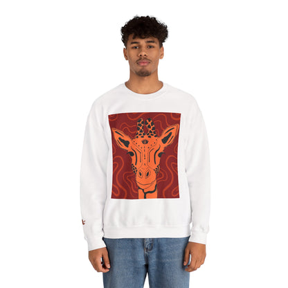 Giraffe Art Crewneck Sweatshirt, Cozy Giraffe Sweatshirt, Animal Lover Gift, Unique Sweatshirt for Friends, Cute Animal Apparel