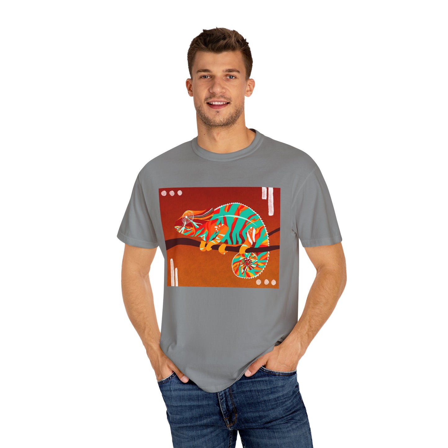 Vibrant Chameleon T-Shirt | Eco-friendly Fashion Tee, Unisex Graphic Tee, Animal Lover Shirt, Gift for Nature Enthusiasts