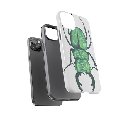 Green Beetle Phone Case - Tough Cases, Insect Lover Gift, Nature Lover Accessory, Unique Phone Cover, Eco-Friendly Design