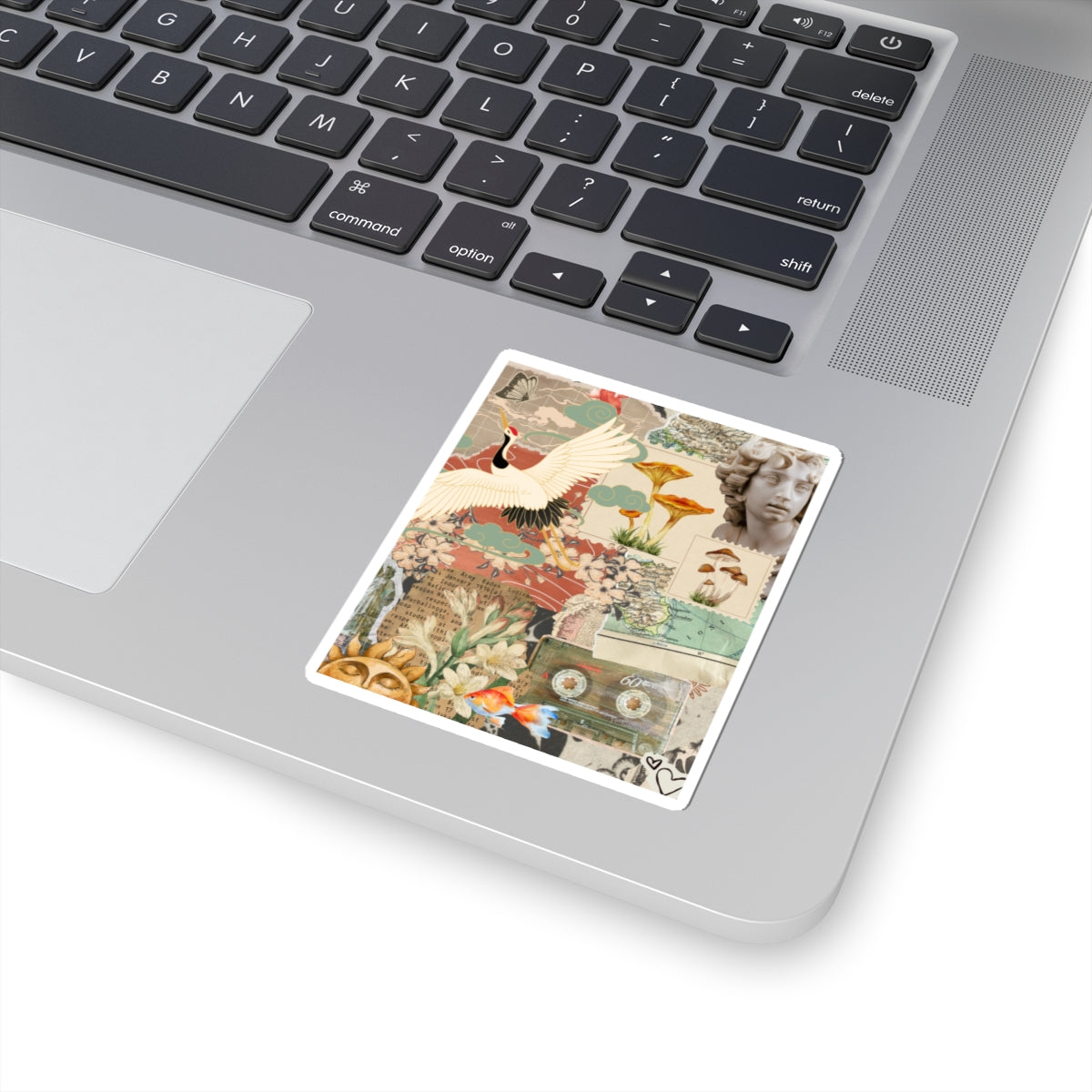 Vintage Aesthetic Kiss-Cut Stickers, Boho Laptop Decals, Nature-Inspired Art Stickers, Retro Collage Stickers, Stickers for Journals, Computers, Tumblers, Cool Stickers