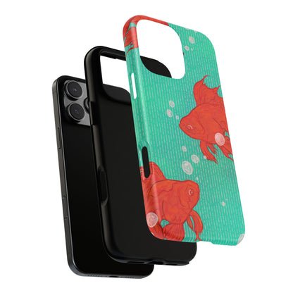 Vibrant Goldfish Phone Case, Colorful iPhone Cover, Ocean Vibe Accessory, Unique Gift for Fish Lovers, Cute Phone Cases
