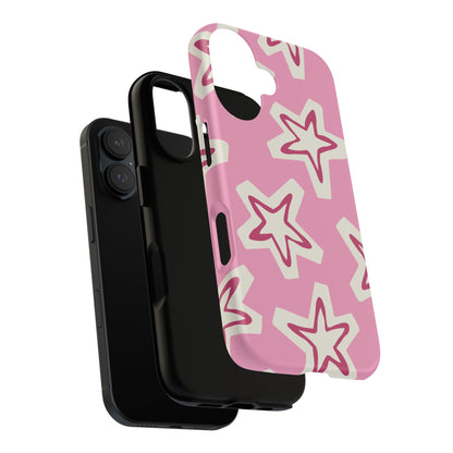 Starry Pink Phone Case | Tough Cases for Trendy Protection, Cute Gift, Fun Design, Holiday Match, Everyday Use