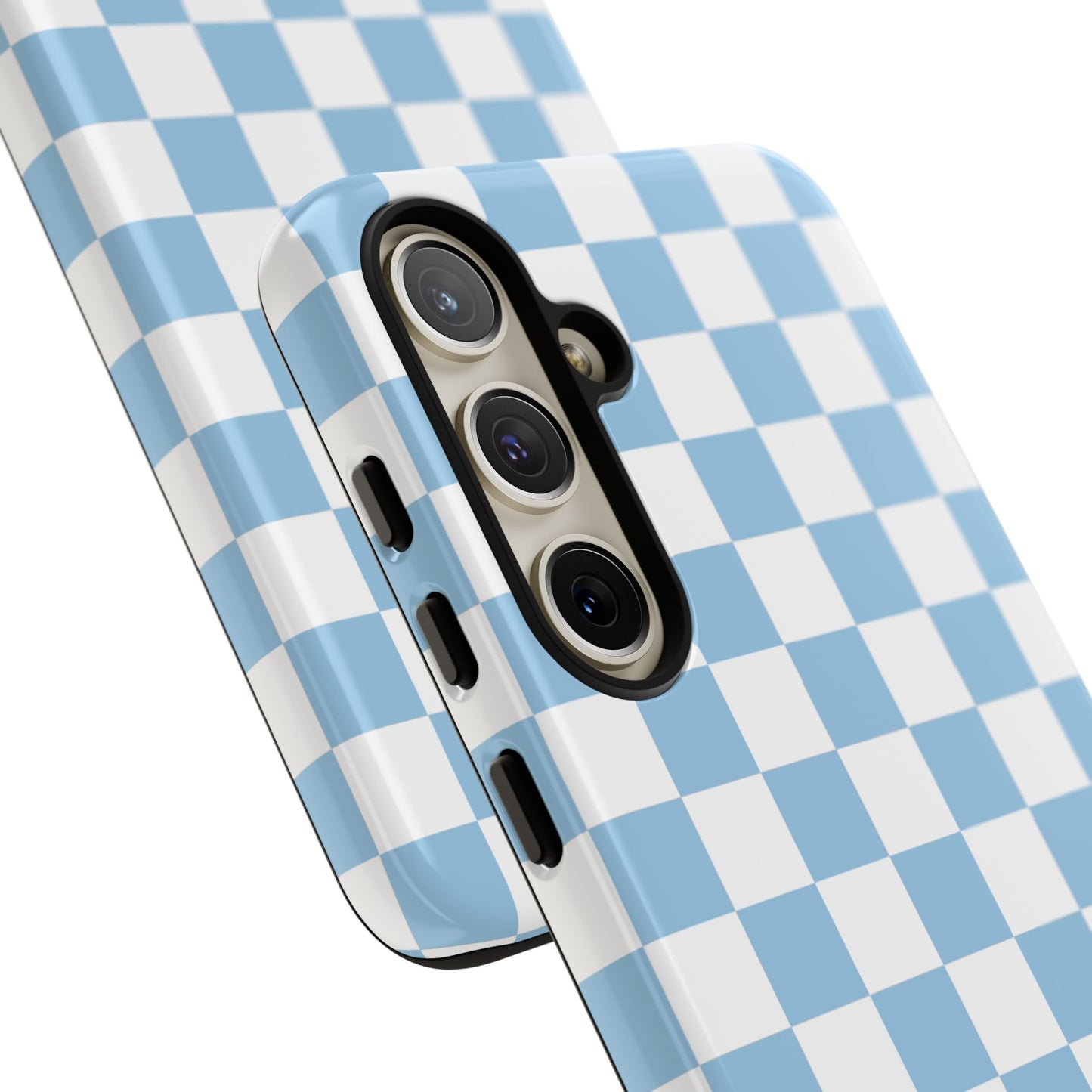 Blue Checkered Phone Case, Tough Phone Cover, Stylish Mobile Protector, Unique Gift for Him/Her, Trendy Accessories for Holidays