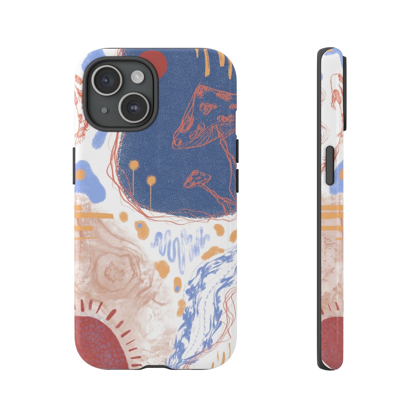 Artistic Phone Case with Abstract Design, Tough Phone Case, Unique Gift, Trendy Accessories, Modern Art Case, Stylish Tech Gear