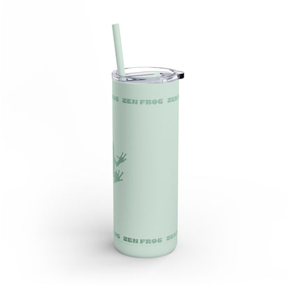 Zen Frog Skinny Tumbler, 20oz - Unique Drinkware for Nature Lovers, Eco-friendly Gift, Travel Cup, Summer Hydration, Stylish Reusable Cup