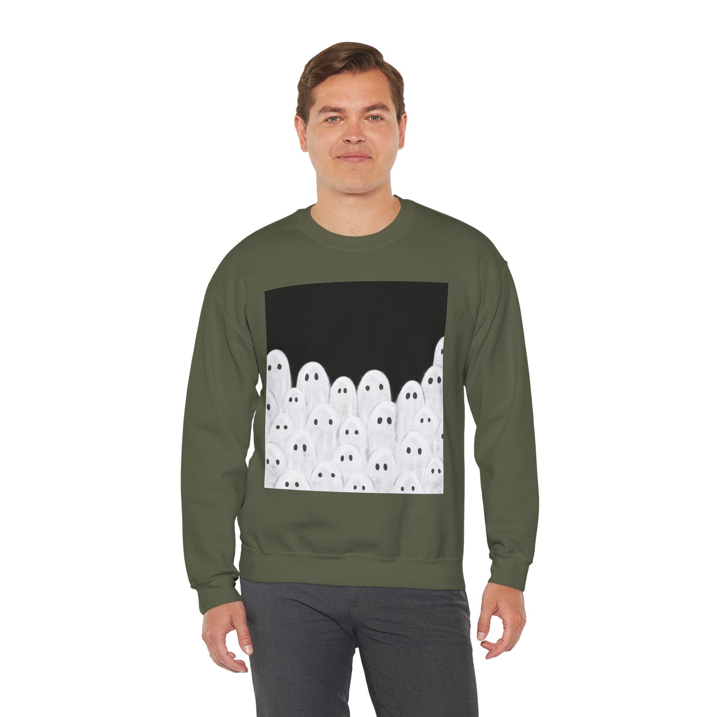 Painted Ghosts Crewneck | Cozy Sweatshirt, Perfect for Halloween, Fall, and Spooky Season
