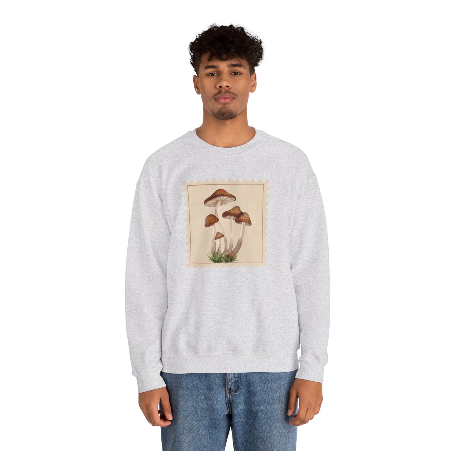 Mushroom Vibes Unisex Crewneck Sweatshirt - Cozy Fashion, Nature Lover Gift, Fall Outfit, Eco-Friendly Style, Perfect for Autumn, Artsy Sweatshirts, Premium, Nature-inspired Crewnecks