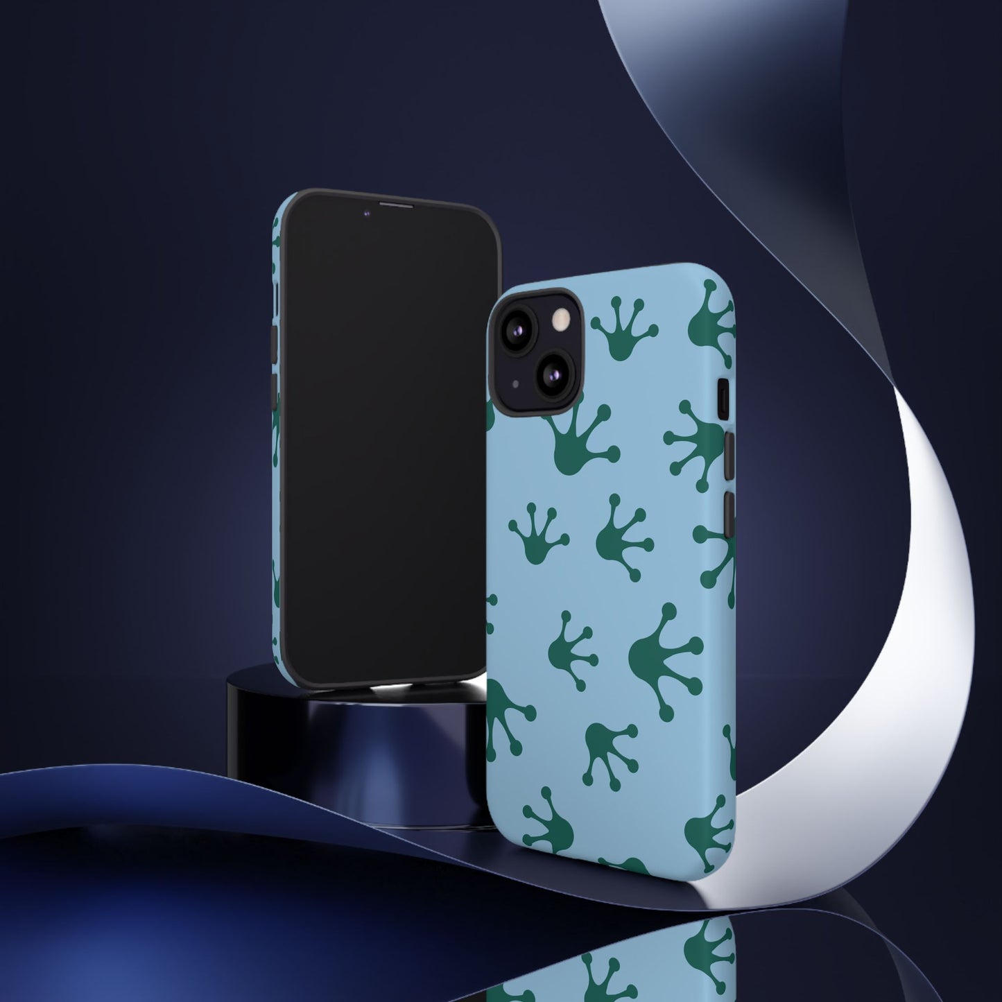 Frog Pattern Phone Case, Tough Cases for Nature Lovers, Unique Gift for Kids, Eco-Friendly Accessories, Stylish Cell Phone Cover, Cute Frog Print Pattern, Artsy Phone Cases