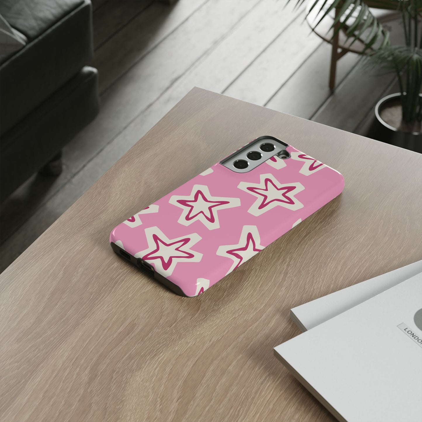 Starry Pink Phone Case | Tough Cases for Trendy Protection, Cute Gift, Fun Design, Holiday Match, Everyday Use