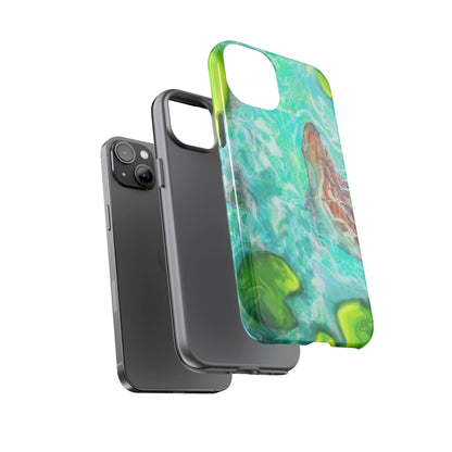Watercolor Phone Case, Nature Lover Gift, Tough Phone Cover, Phone Accessory, Unique Design for Spring/Summer, Lily Pad, Fish Pond