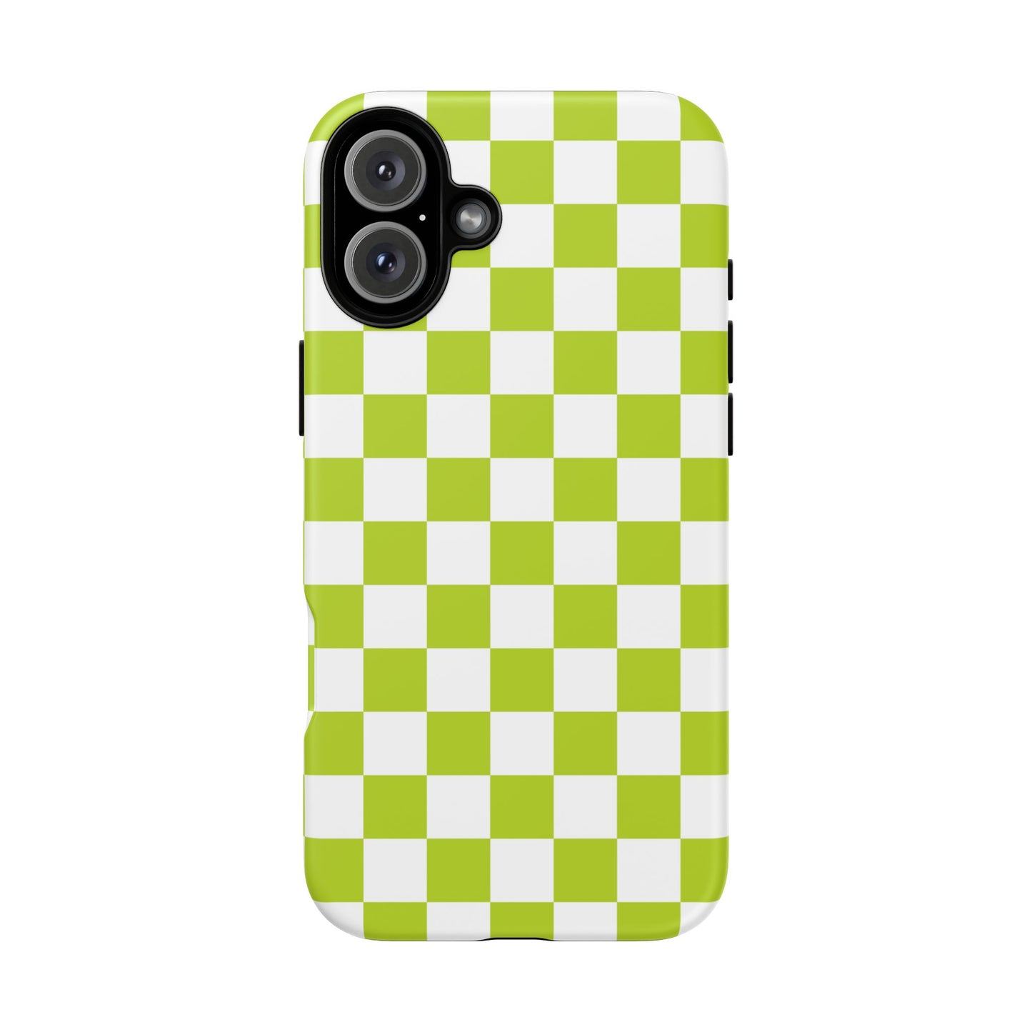 Lively Checker Pattern Phone Case | Tough Cases, Green Checkered Design, Unique Cell Phone Cover, Trendy Accessory, Gift Idea
