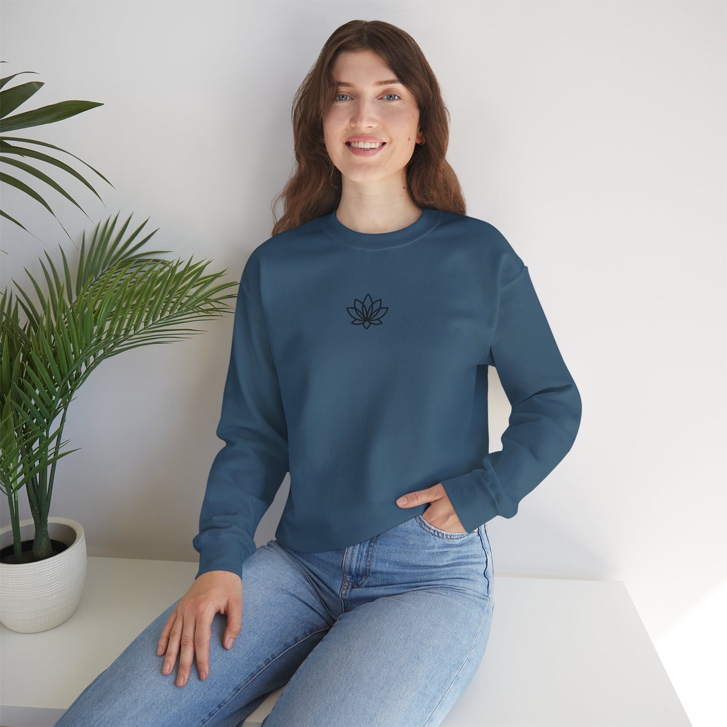 Lotus Flower Unisex Crewneck Sweatshirt, Cozy Sweatshirt, Flower Sweatshirt, Gift for Her, Casual Wear, Spring Fashion