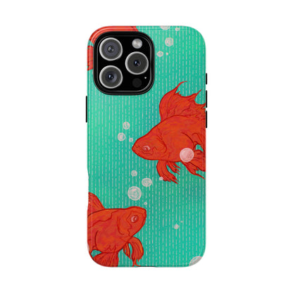 Vibrant Goldfish Phone Case, Colorful iPhone Cover, Ocean Vibe Accessory, Unique Gift for Fish Lovers, Cute Phone Cases