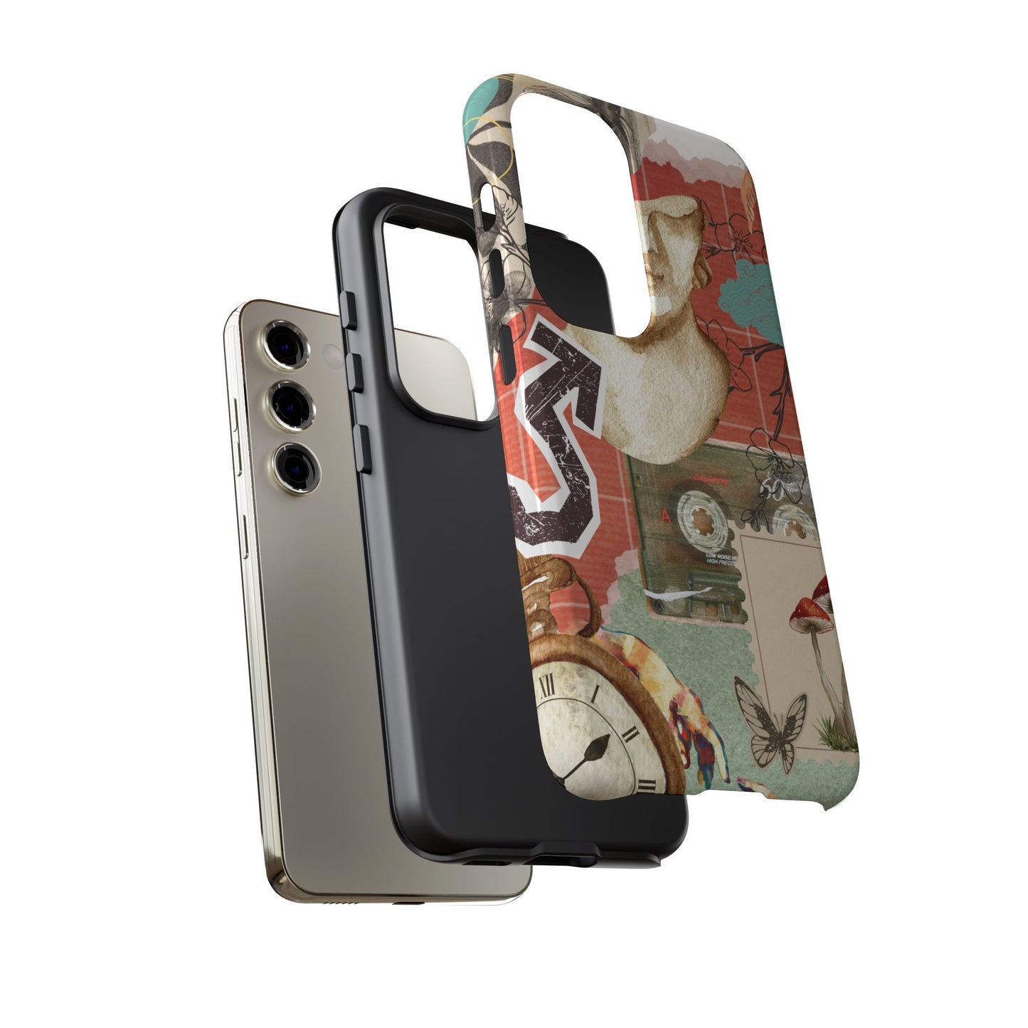 Artistic iPhone Case, Tough Cases with Vintage Design, Unique Phone Cover, Gift for Art Lovers, Protective Case for All Occasions, Vintage Collage Art