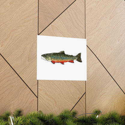 Trout Fishing Matte Horizontal Poster, Rustic Wall Art, Nature Lover Gift, Fishing Decor, Farmhouse Wall Decor