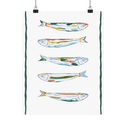 Artistic Fish Poster, Rustic Wall Art, Coastal Decor, Ocean Themed Home, Nautical Poster, Marine Art Print