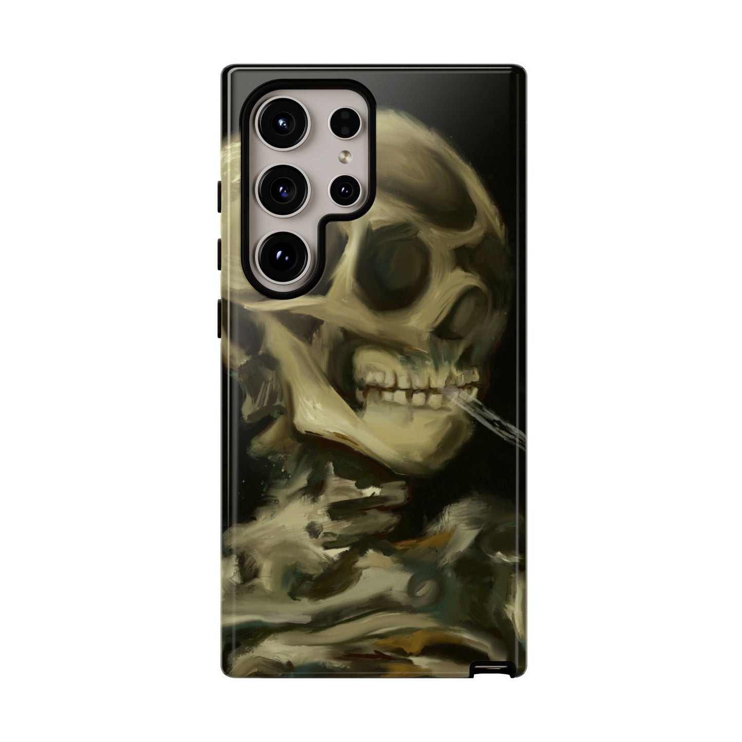 Skull Phone Case - Tough Cases, Macabre Style, Unique Accessories, Perfect for Halloween, Gothic Decor, Edgy Gift Idea | Van Gogh Reimagined, Abstract Twist on  Van Gogh's Skeleton with Burning Cigarette