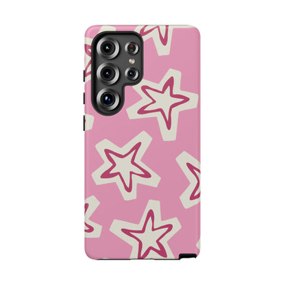 Starry Pink Phone Case | Tough Cases for Trendy Protection, Cute Gift, Fun Design, Holiday Match, Everyday Use